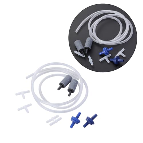 Sosoport 1m Aquarium Set Airline Rohr Ventile Tees 2 Gerade Verbindungen 2 Luft Steine ​​für Frische von Sosoport