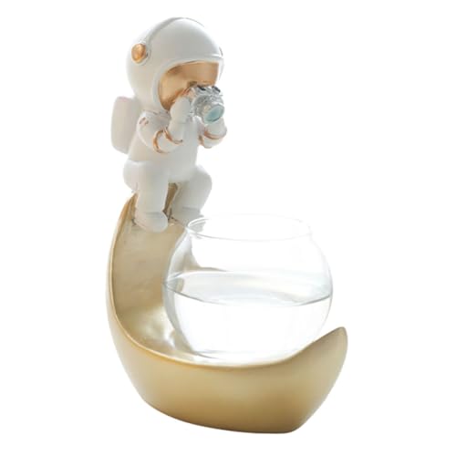 Sosoport Astronauten Aquarium Terrarium Pflanzgefäß Blumenvase Mit Ständer Tischaufsatz Astronauten Terrariumvase Pflanzenvermehrungsstation Röhre Blumentisch Aquarium Hydrokultur von Sosoport