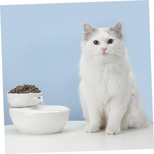 Sosoport Einwegrasierer Automatischer Zirkulationsfilter Wasserspender Aus Keramik Futternapf Für Katzen Weißes Haustier Haustierzubehör von Sosoport