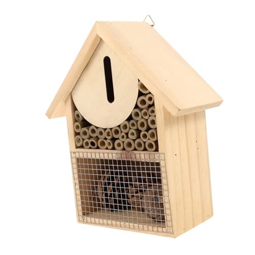 Sosoport Bienenhaus Für Den Garten Hängendes Insektenhotel Aus Naturmaterialien Nistkasten Für Wildbienen Schmetterlinge Und Andere Nützliche Insekten von Sosoport