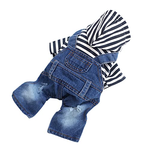 Sosoport Gestreifter Denim Overall Mit Hosenträgern Für Hunde Stilvolle Und Bequeme Kleidung Für Tägliche Aktivitäten Schlafzeiten Und Fotoshootings Aus Strapazierfähigem Material von Sosoport