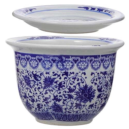 Sosoport & Weißer Porzellan-blumentopf | Großer Innentopf mit Untertasse | Pflanzentopf mit Tablett Sosoport & Weißer Porzellan-blumentopf | Großer Innentopf mit Untertasse | Pflanzentopf mit Tablett von Sosoport