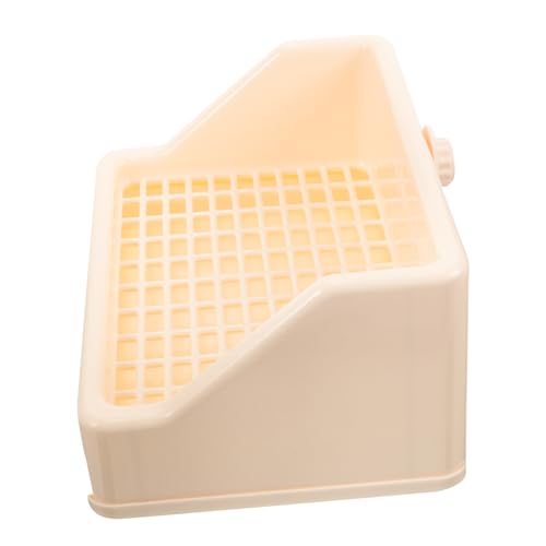 Sosoport Box Turning Potty Bunnies Training Toilettensitz Kaninchenstreu Hamster Potty Bunny Toilette Hamster Toilette Indoor Kleine Hase Potty Tablett Haustier Toilette Kunststoff Beige von Sosoport