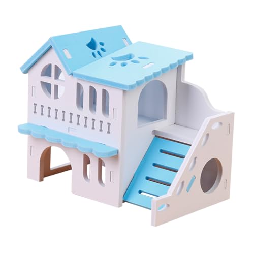 Sosoport Luxus Hamster Wohnraum Holz Dekorative Aufkleber Bemalbar Haustier Kabine Hamster Spielzeug von Sosoport