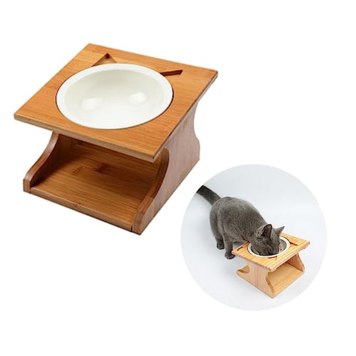 Sosoport Einzelner Holznapf für Haustiere aus Premium Holz mit Rutschfester Bambusbasis Geruchsneutral und Rostfrei für Trockenfutter Nassfutter und Wasser Stabile Futterschale für Hunde von Sosoport