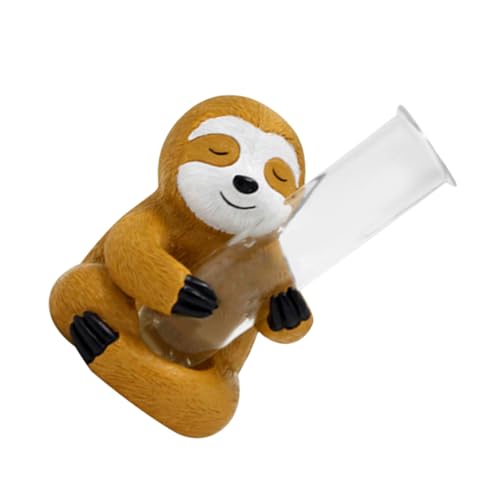 Sosoport Faultiervase büro Dekoration Office Decoration Tierische Cartoon-Dekoration Dekorative Blumenvase pflanzer Hund wassernapf Wasserspender Aquarium Klare Blumenvase Tischvase Glas von Sosoport