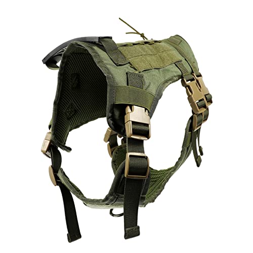 Sosoport German Shepherd Geschirr für Große Hunde Verstellbar Robust und Bequem für Outdoor Aktivitäten Taktische Hundeweste für Service Hunde Militärgrün S von Sosoport