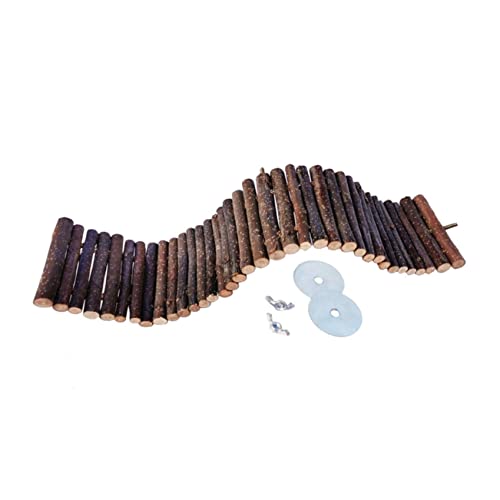 Sosoport Holz-hängebrücke Für Kleintiere Kletterleiter Und Spielzeug Für Hamster Meerschweinchen Und Andere Kleine Haustiere Spielen Und Kauen von Sosoport