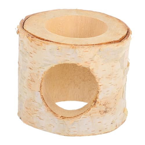 Sosoport Birkenbaum-Hamster-verstecktunnel Holztunnel Für Meerschweinchen Kleintier-spielversteck Sicheres Versteck Für Hamster von Sosoport