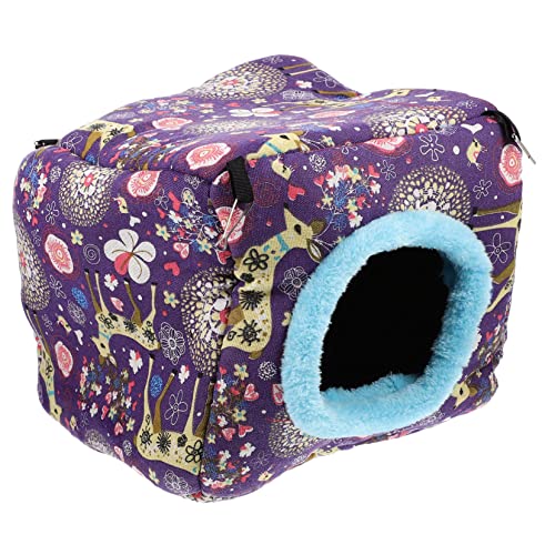Sosoport Hamsternest Käfig Meerschweinchen Tiere Hängematte Hängematten Wurf Vlies Ratte Schildkröte Igel Zubehör Katzenstreu Hamster Verstecken Bettwäsche Violett Baumwolle von Sosoport
