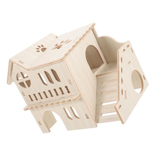 Sosoport Stabiles Hamsterhaus Aus Holz Versteck Burg Für Hamster Meerschweinchen Ratten Und von Sosoport