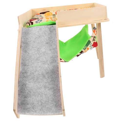 Sosoport Haustier-Hängematten-Set Hase Hindernis Hamsterhaus mit Kletterleiter Meerschweinchen-Tunnel Hamster schaukel hamsterzubehör käfig meerschweinchen Bett Hamsterversteck hölzern von Sosoport