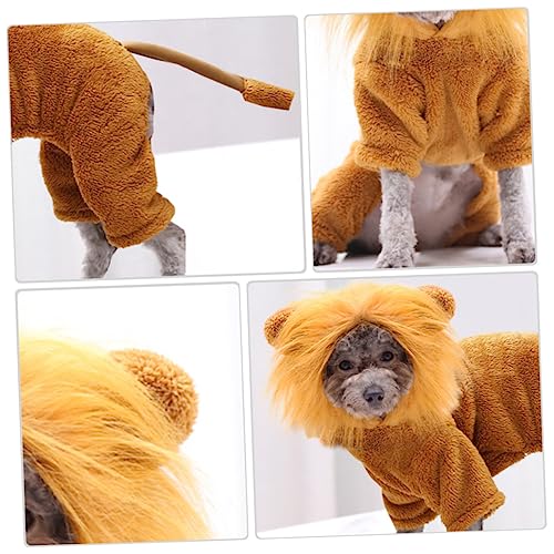 Sosoport Haustier Hund Haustierkostüm Hundekostüm Löwen Welpen Outfits Große Hundekleidung Hunde Realistisches Hundelöwen Outfit Halloween Haustier Cosplay Bekleidung Cosplay Kostüm von Sosoport