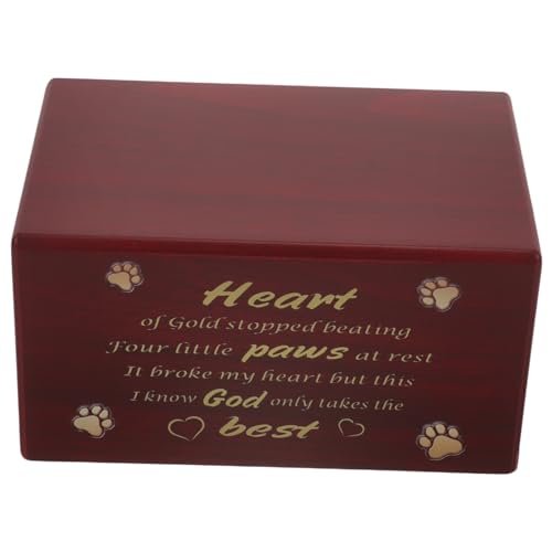 Sosoport Holzurne Für Haustiere Kleine Cremation Urn Für Katzen Und Hunde Eleganter Gedenkbox Für Tierasche Und Langlebig Und Tragbar Rotbrauner Farbe von Sosoport