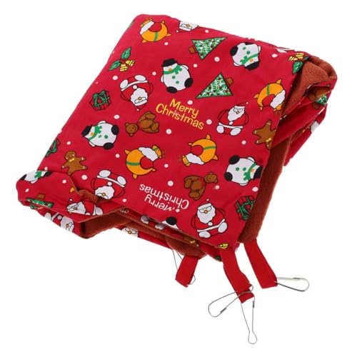 Sosoport Meerschweinchen-versteck-hängematte Rot 33 X 33 cm Dekoratives Bett Warmes Hamsterbett Käfigzubehör von Sosoport