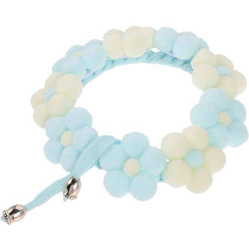 Sosoport Haustierhalsband Welpenhalsbänder Für Kleine Welpen Mädchen Hundehalsband Haustier Gestricktes Katzenhalsband Gestrickter Kragen Urlaubshalsbänder Für Hunde Garn Sky-Blue von Sosoport