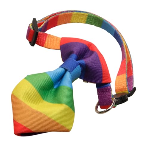 Sosoport Regenbogen-Fliege- Für Hunde Und Haustierhalsband Mit Verstellbarer Größe Und Schnalle Haustierbedarf von Sosoport