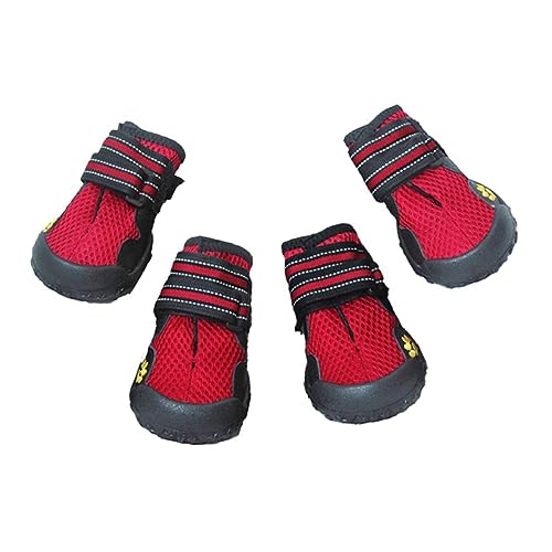 Sosoport Mesh-hundeschuhe Wanderstiefel für Hunde Größe 6 Rote Hundeschuhe Stiefeletten für Pfoten Sosoport Mesh-hundeschuhe Wanderstiefel für Hunde Größe 6 Rote Hundeschuhe Stiefeletten für Pfoten von Sosoport