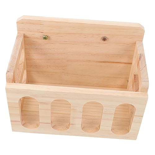 Sosoport Heuhändler Kleiner Tier Zubehör für Meerschweinchen Kaninchen Heu Fütterung Heuhalter für Kaninchen Hase Heuhalter Aber Futterspender für Kaninchen Häschen-Feeder hölzern Hellbraun von Sosoport