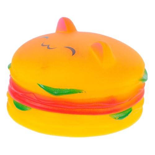 Sosoport Hundetrainingsspielzeug Quietschspielzeug Hundezahnbürste hundefutter Squeaky Hamburger-Kauspielzeug Quietschendes Hundespielzeug Vinyl Yellow von Sosoport