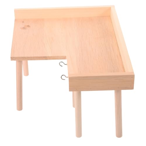 Sosoport Holz Schreibtisch Chinchilla Plattform Multi-funktionale Hamster Spielzeug Käfig Ruhe Station Fütterung Station von Sosoport