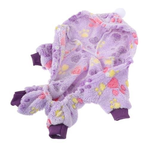 Sosoport Flanell Pullover Für Hunde Winter Warme Welpen Kleidung Plüsch Haustier Outfit Bekleidung Mantel Mit Pfotenabdruckmuster von Sosoport
