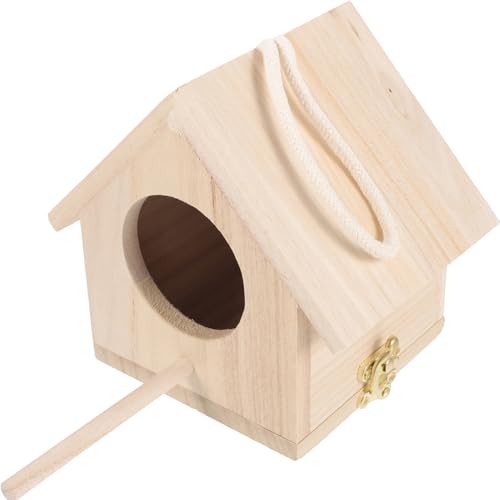 Sosoport Holz Vogel Nistkasten Vogelhaus Für Sittiche Kleine Vögel Gartenvogelhaus Nistkasten Mit Einfacher Reinigung Und Zusammenbau Für Park von Sosoport