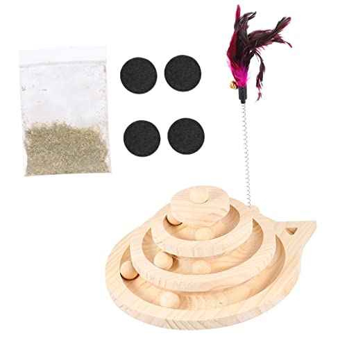 Sosoport Katzen-drehteller-Spielzeug Aus Holz 3-lagig Interaktive Katzenschwanz-kätzchen-drehtellerbahn für Die Gesundheit Von Haustieren Sosoport Katzen-drehteller-Spielzeug Aus Holz 3-lagig Interaktive Katzenschwanz-kätzchen-drehtellerbahn für Die Gesundheit Von Haustieren von Sosoport