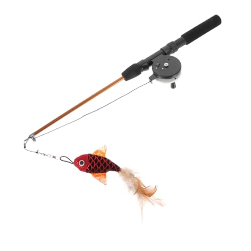 Sosoport Cat Teaser Angel Einstellbare Interaktive Spielzeugangel Für Katzen Mit Fischform Leicht Und Tragbar Für Gemeinsame Spielzeiten Und Stärkung Der Bindung von Sosoport