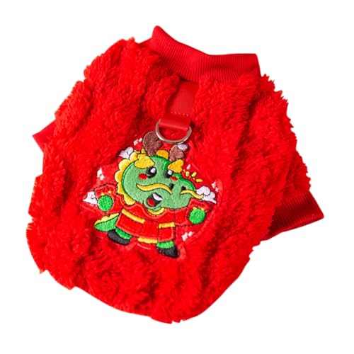 Sosoport Kleidung für Haustiere Hunde-Outfit für Haustiere Welpe Kleiner Hund weihnachtsoutfit hundejacke Dog Jacket entzückendes Hundekleid Bequeme Hundekleidung Fussel rot von Sosoport