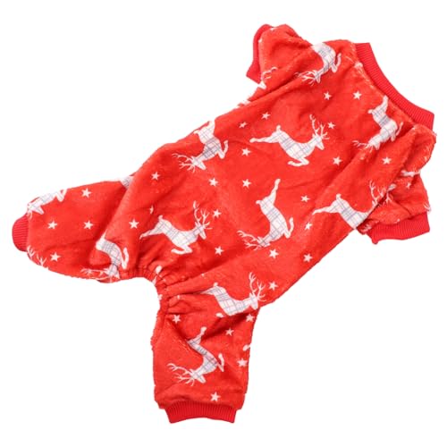 Sosoport Kleidung für Haustiere Hundekleidung Hunde-Outfit UPS Weihnachten Dackel klein weihnachtsmantel weihnachtsjacket Partykostüm für Hunde Hund Warmer Pyjama doppelseitiger Flanell rot von Sosoport