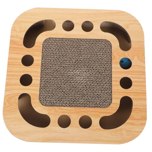 Sosoport Pet Cat Kitten Kratzbrett Wellpappe Blau Mit Druck Spielzeug Mit Glockenball Für Katzenunterhaltung Katzenzubehör Für Stundenlangen Spielspaß von Sosoport