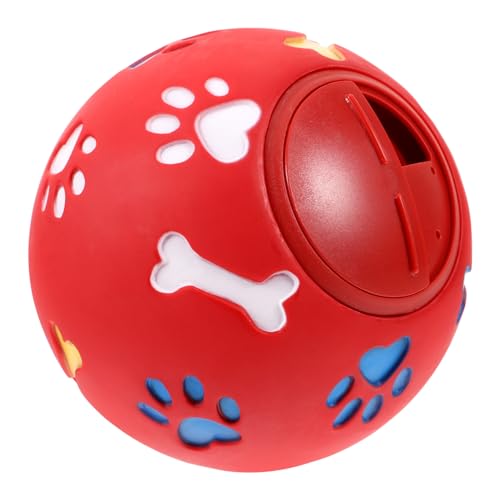 Sosoport Leckendes Spielzeug Für Haustiere Leckerlispender Für Katzen Ballspielzeug Für Hunde Kleines Hundespielzeug Interaktive Hundebälle Kleiner Hund Rot Plastik Snacks Für Hunde von Sosoport