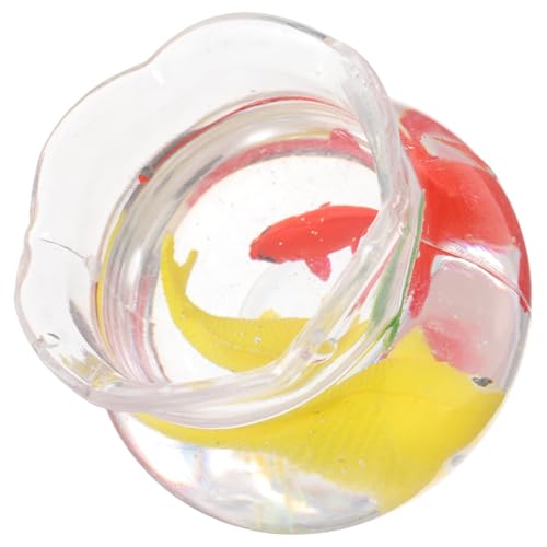Sosoport Miniatur Aquarium für Puppenhaus Kompaktes Lebensechtes Koi Fischglas aus Kunststoff Dekoration für Kleine Räume Vielseitiges Kleiner Zubehör von Sosoport