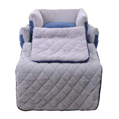 Sosoport Multifunktionales Klapphundesofa für Kleine bis Mittelgroße Hunde Warmhaltende Hundehütte mit Decke Blau für Haustiere zur Entspannung und Gemütlichkeit von Sosoport