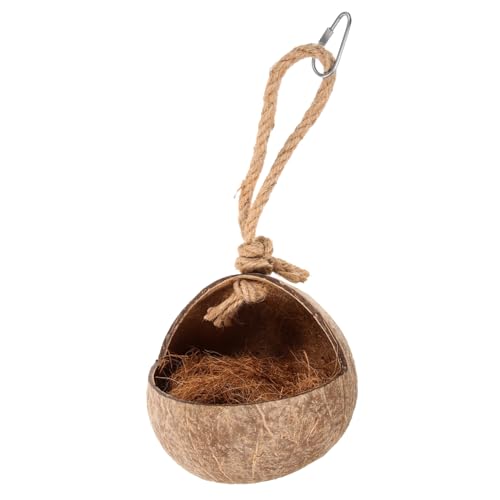 Sosoport Papageien-kokos-schaukel-vogelnest Kokosnuss-vogelnest-Spielzeug Für Papageien Hängendes Vogelhaus von Sosoport