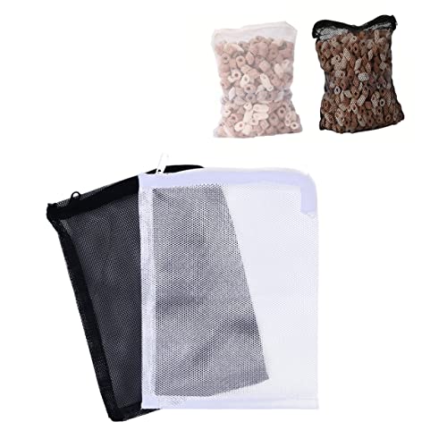 Sosoport Nylonfilterbeutel Für Aquarium Und Gartenteich Weiß Und Schwarz Netzfilterbeutel Für Effektive Wasserfiltration Kordelbeutel Für Optimale Filterleistung von Sosoport