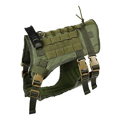 Sosoport Outdoor Hundegeschirr für Schäferhunde Verstellbare Leichte Sicherheitsweste aus Strapazierfähigem Material für Training und Freizeitaktivitäten Militärisches Design von Sosoport