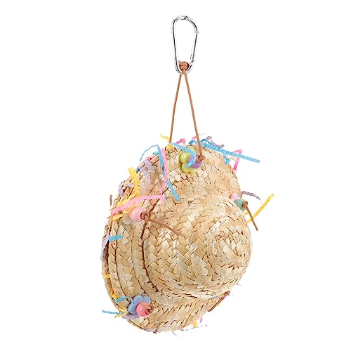 Sosoport Vogelkäfig Spielzeug Für Papageien Hängendes Kauspielzeug Geflochtenem Material Sicheres Und Langlebiges -Spielzeug Für Wellensittiche Und Andere Vögel von Sosoport