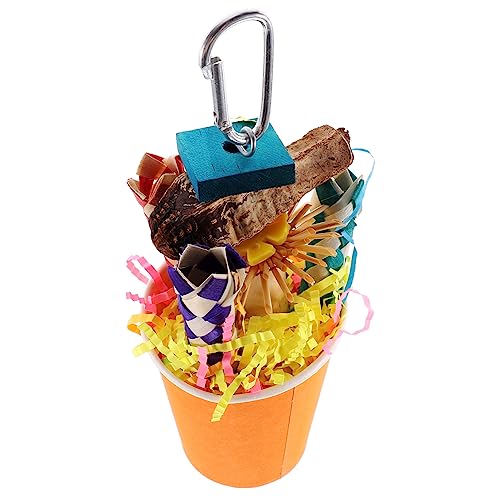 Sosoport Hängendes Vogelspielzeug Papageien-kauspielzeug Vogel-schredderspielzeug Holzspielzeug Papageienkäfig-zubehör Spaß Für Papageien von Sosoport