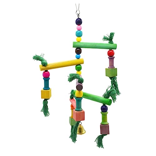 Sosoport Kletterspielzeug Mit Schaukel Und Leiter Holzspielzeug Für Sittiche Und Andere Kleine Vögel Fördert Spiel Und Abwechslungsreiche Beschäftigung von Sosoport