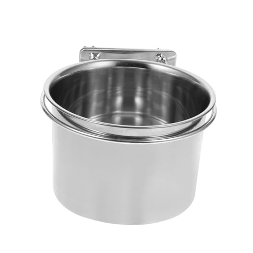 Sosoport Futterspender für Vögel und Papageien Große Größe 14 cm Edelstahlnapf für Futter und Wasser Leicht Zu Reinigen und Zu Befestigen Zufälliger Stil von Sosoport