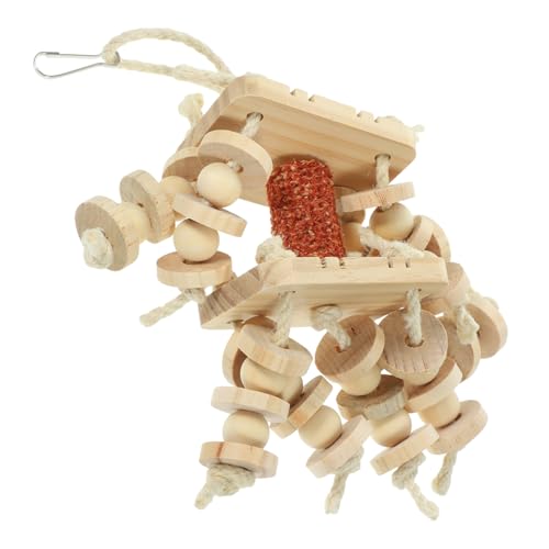 Sosoport Papageien-beißspielzeug Vogelkäfig-hängespielzeug Vogelspielzeug Aus Holz Neuartiges Formdesign Sicher Und Unterhaltsam Für Vögel von Sosoport