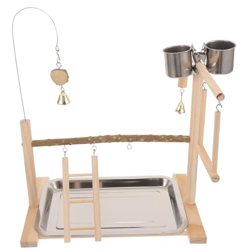 Sosoport Parrot Perch Stand aus Naturholz mit Leiter Schaukel und Futterbecher Vogelspielplatz für Wellensittiche Nymphensittiche und Kleine Papageien Stabiler Vogelstand für Gesundes Sosoport Parrot Perch Stand aus Naturholz mit Leiter Schaukel und Futterbecher Vogelspielplatz für Wellensittiche Nymphensittiche und Kleine Papageien Stabiler Vogelstand für Gesundes von Sosoport