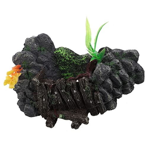Sosoport Reptilien Lebensraum Höhle wasserdichte Schildkröten Plattform aus Hochwertigem Resin Sonnenbaden und Verstecken für Kleine Haustiere von Sosoport