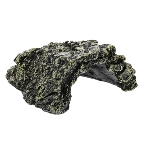 Sosoport Home Natural Reptile Cave Lebensechte Terrarium-Dekoration Für Schildkröten Kleine Reptilienhöhle Mit Rampen Zum Sonnenbaden Und Spielen Aus Hochwertigem Harz Gefertigt von Sosoport