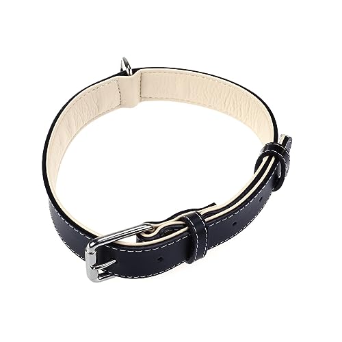 Sosoport Hundehalsband Aus Für Mittelgroße Bis Große Hunde Verstellbare Mit Metallverschluss Einstelllöchern Schwarz von Sosoport