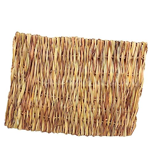 Sosoport Seegras-Patch Geflochtene Strohmatten Kaninchen-padseagrass-Matte Häschen Gewebtes Bett Hasenbettwäsche Kaninchenbett Hamster Sitzpolster Schlafkissen Hölzern Meerschweinchen von Sosoport