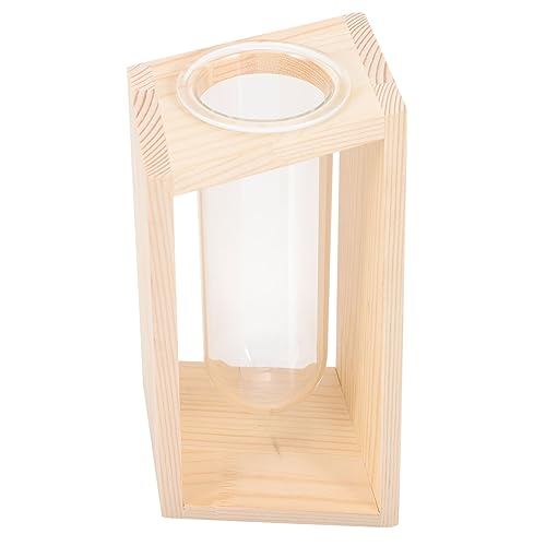 Sosoport Hydrokulturpflanzen Heimdekoration Reagenzglasvase Aus Glas Mit Holzgestell Moderne Im Nordischen Stil Für Zimmerpflanzen von Sosoport