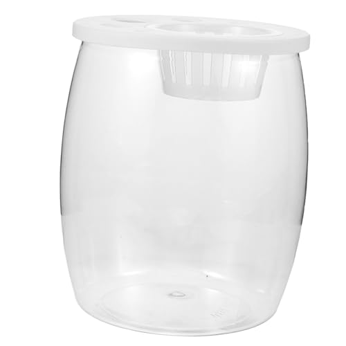 Sosoport Transparenter Kleiner Kunststoff Aquarium Fischtank mit Trommel Design Dekoratives Goldfisch Aquarium für Desktop Robustes Bruchsicheres Aufzuchtbecken für Fische und Garnelen von Sosoport